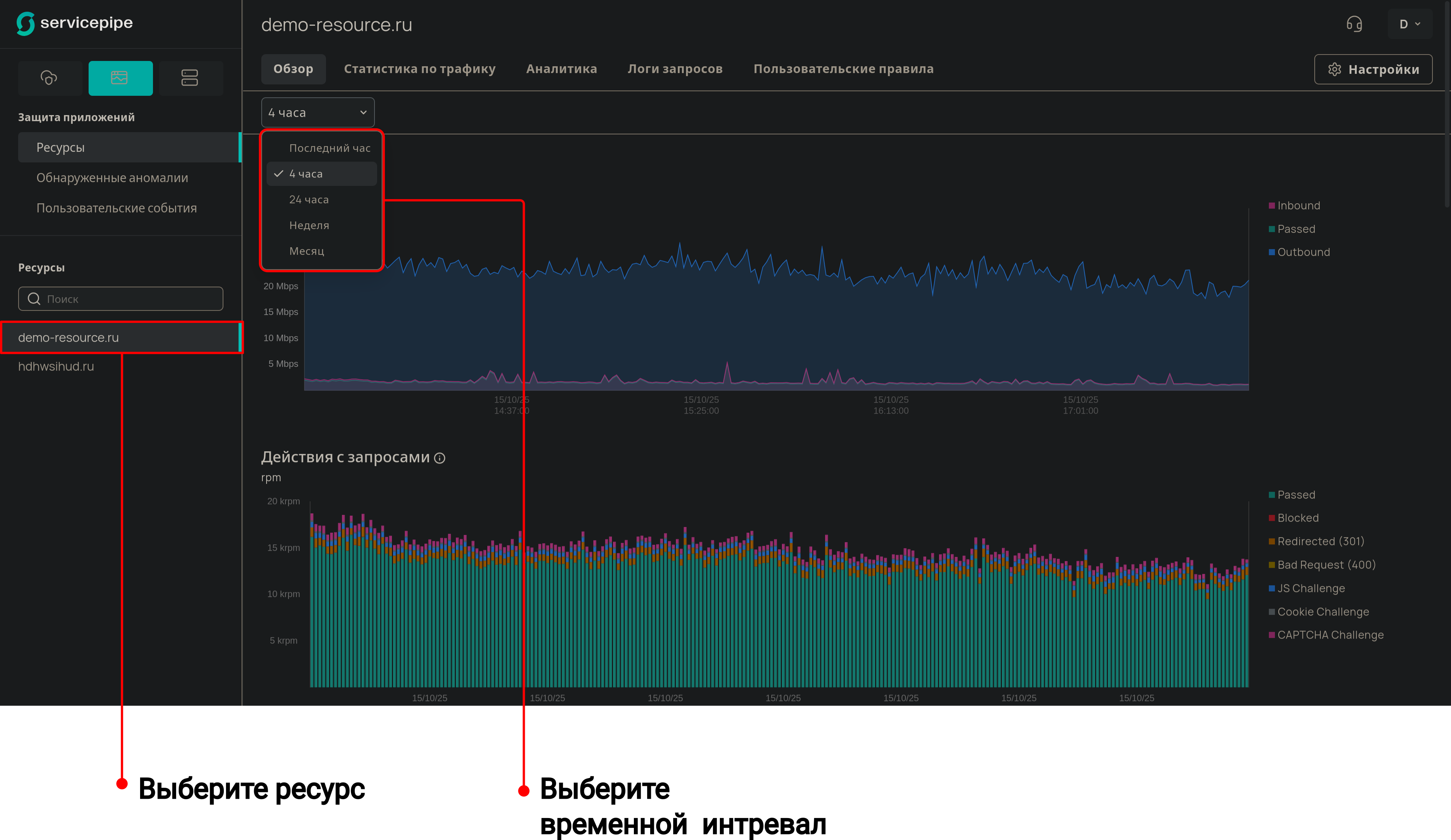Выбор временного интервала