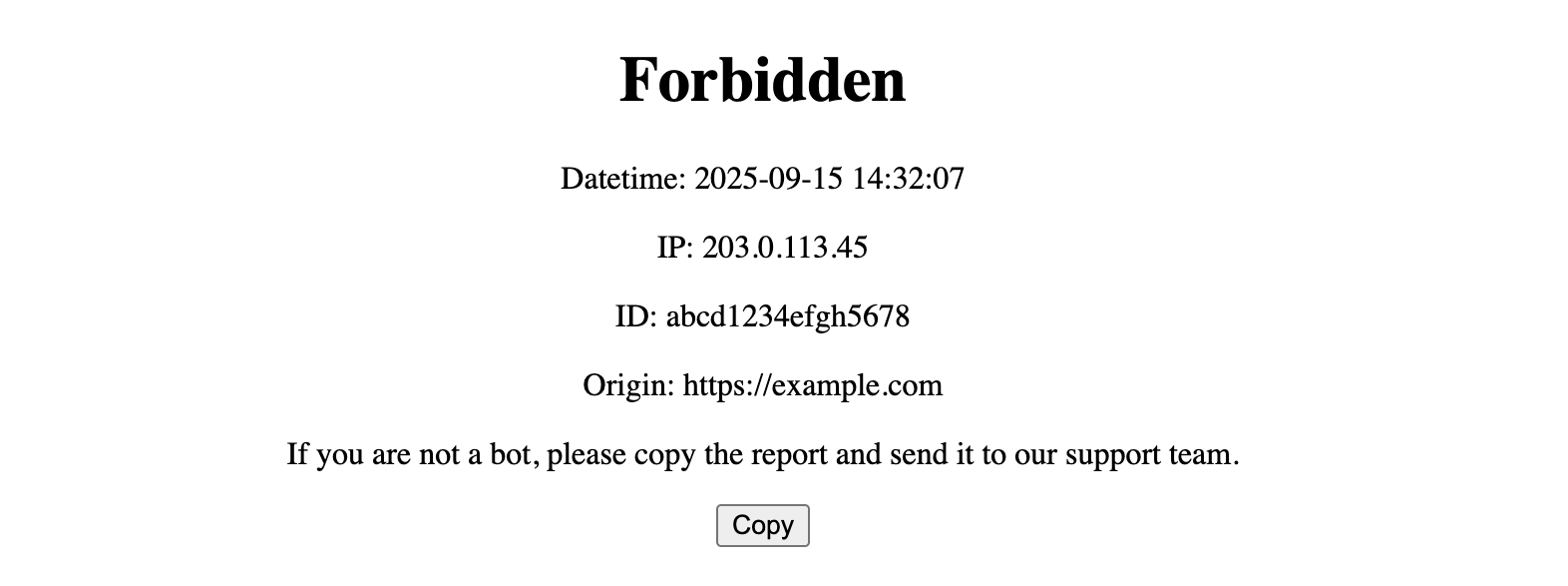 Custom 403 and CAPTCHA 403